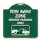 Signmission Tow Away Zone Private Parking With Car TowingHeavy-Gauge Aluminum Sign, 18" x 18", GW-1818-22802 A-DES-GW-1818-22802 - alternate 1